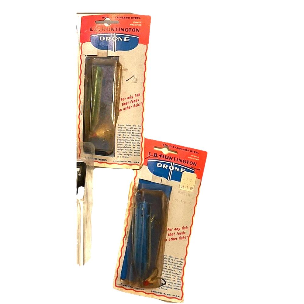 L.B. Huntington Drone Spoon Trolling Lures Stainless Steel Lot Of 2 New In Box